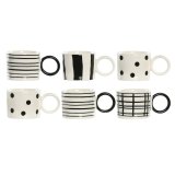 Dele kaffekopst Home ESPRIT Hvid Sort Porceln 90 ml #1