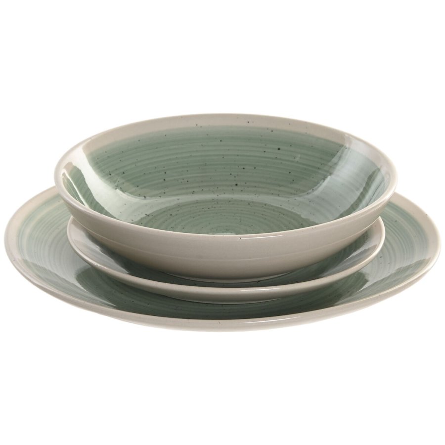 Spisestel Home ESPRIT Hvid Grn Stentj 18 Dele #1