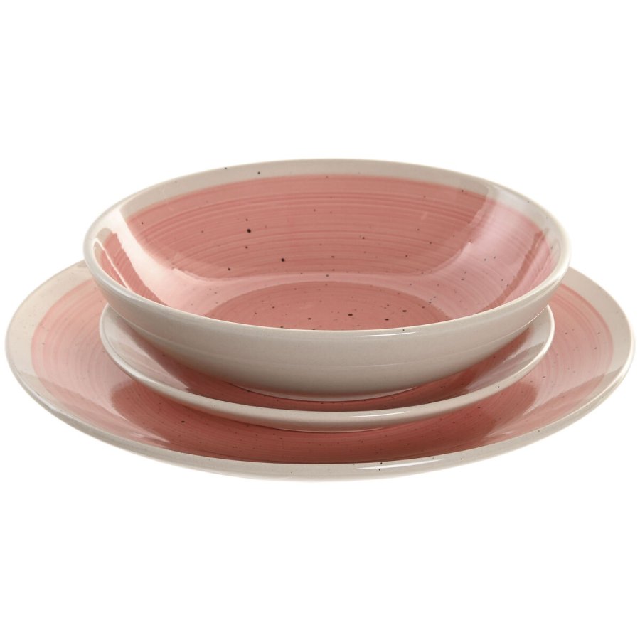 Spisestel Home ESPRIT Hvid Pink Stentj 18 Dele #1