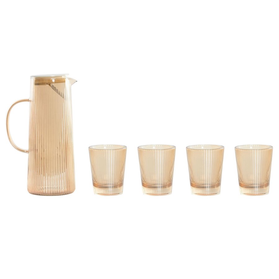 St med glas og flaske Home ESPRIT Rav Borosilikatglas 1,25 L #1
