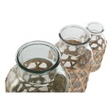 Vase Home ESPRIT Natur Krystal 18,3 x 18,3 x 30 cm (3 Dele) #3