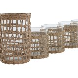 St med glas og flaske Home ESPRIT Natur Krystal Fiber 1 L #2