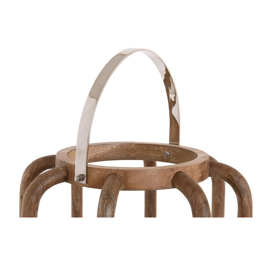 Lyseholder Home ESPRIT Brun Slvfarvet Natur Krystal Mangotr 30 x 30 x 42 cm #2