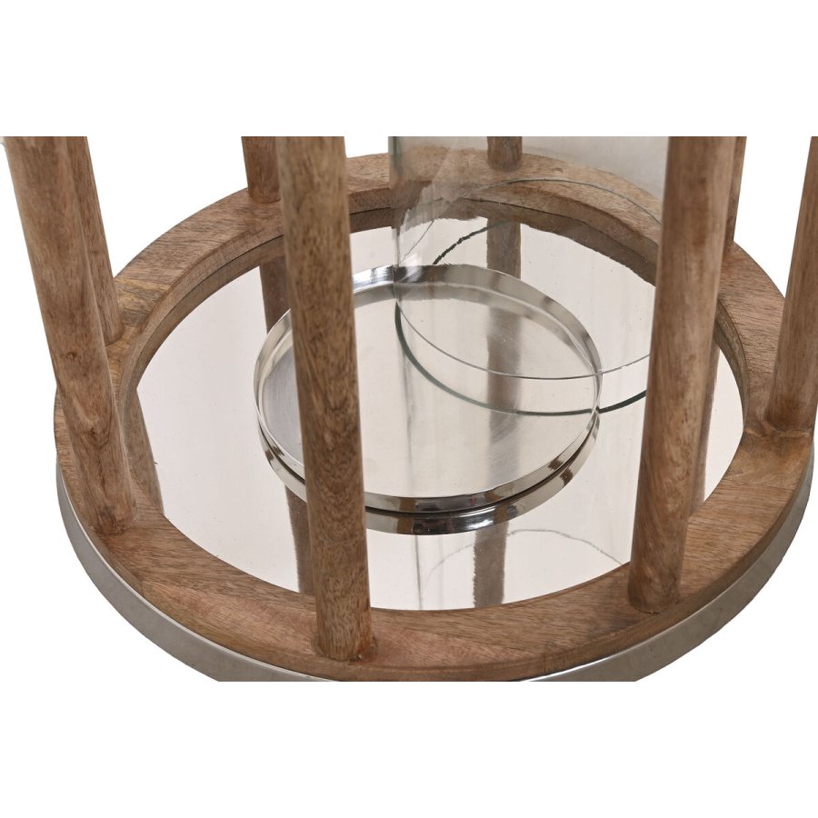 Lyseholder Home ESPRIT Brun Slvfarvet Natur Krystal Mangotr 30 x 30 x 42 cm #3