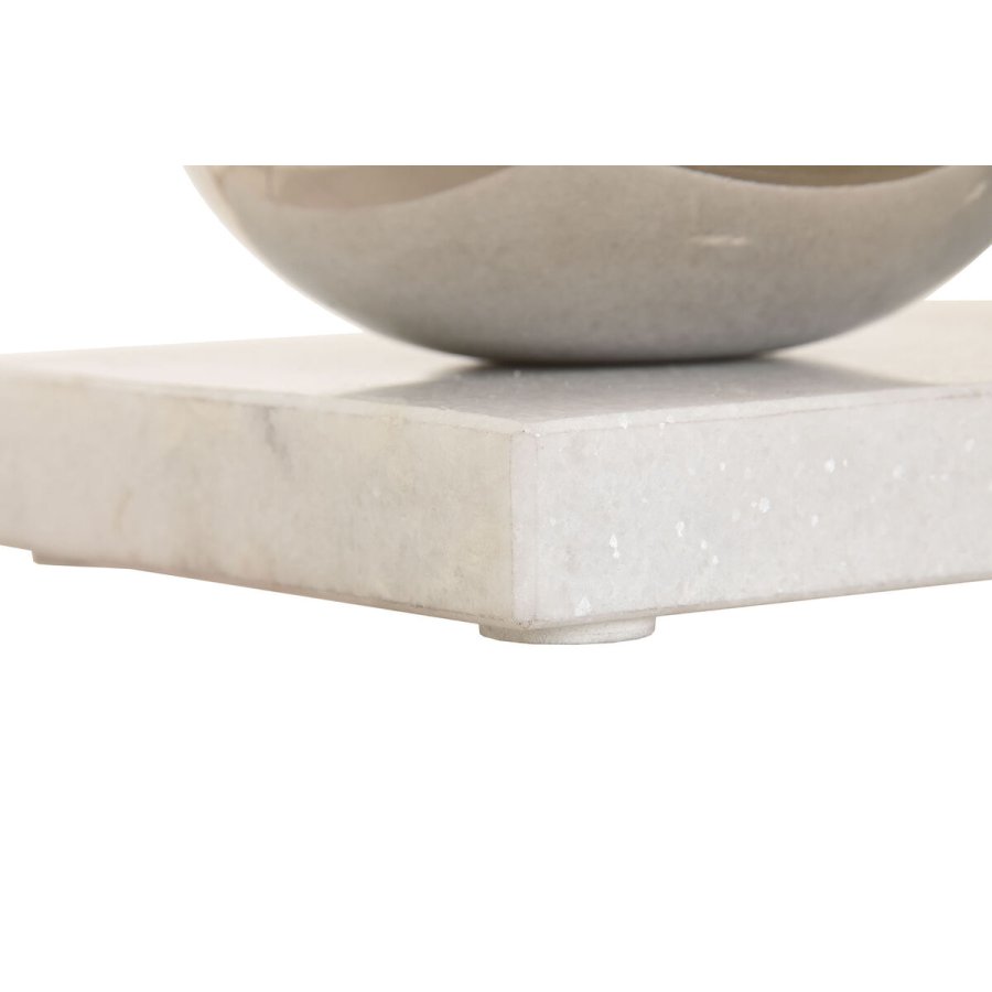 Lyseholder Home ESPRIT Hvid Slvfarvet Krystal Marmor 40 x 13 x 22 cm #3