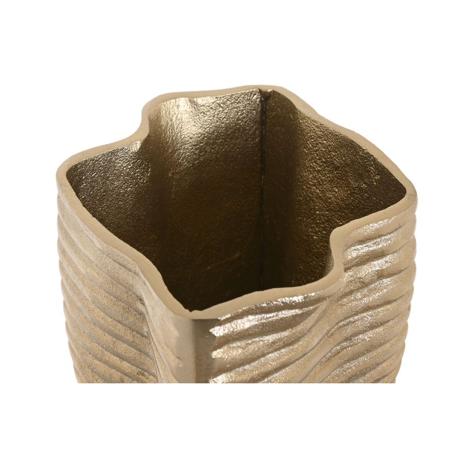 Vase Home ESPRIT Gylden Aluminium Abstrakt Moderne 17 x 15 x 33 cm #2