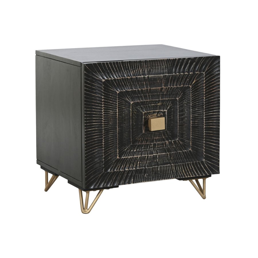 Natbord Home ESPRIT Sort Gylden 50 x 40 x 50 cm #1