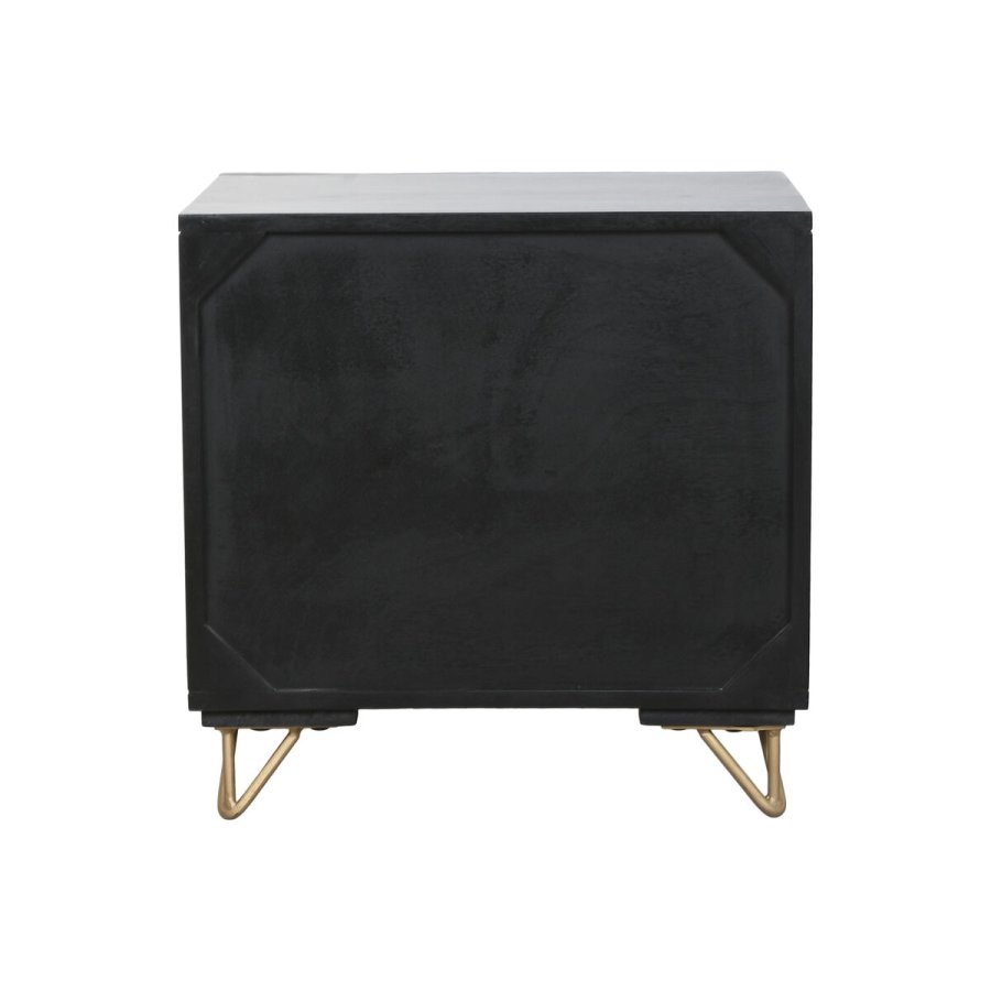 Natbord Home ESPRIT Sort Gylden 50 x 40 x 50 cm #5