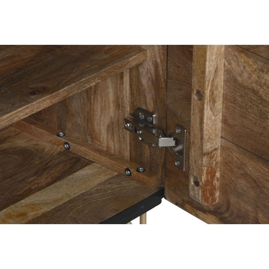 Natbord Home ESPRIT Sort Gylden 50 x 40 x 50 cm #21