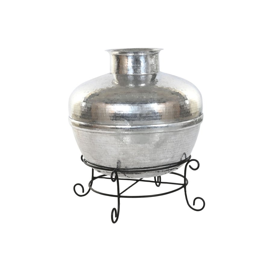 Vase Home ESPRIT Sort Slvfarvet Aluminium Jern 75 x 75 x 90 cm #1