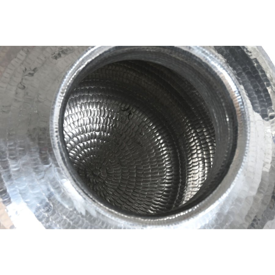 Vase Home ESPRIT Sort Slvfarvet Aluminium 45 x 45 x 95 cm #3