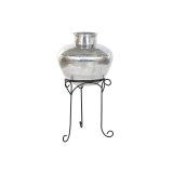 Vase Home ESPRIT Sort Slvfarvet Aluminium 45 x 45 x 95 cm #1