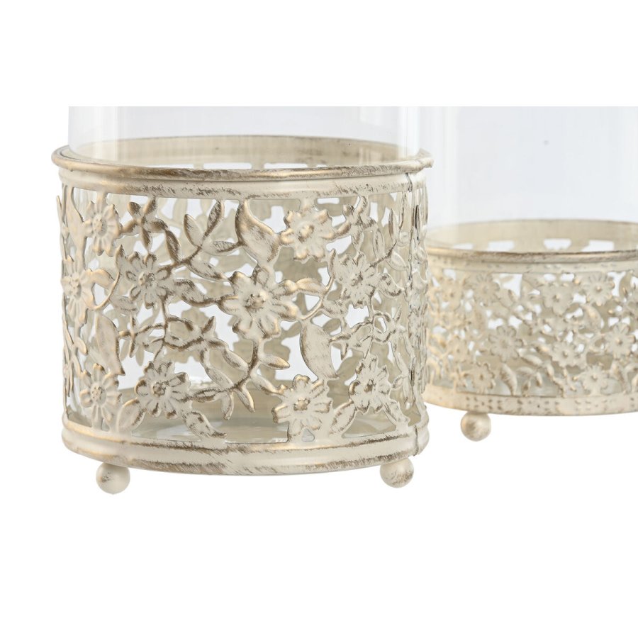 Lyseholder Home ESPRIT Fldefarvet Metal Krystal 11 x 11 x 13 cm (2 enheder) #2