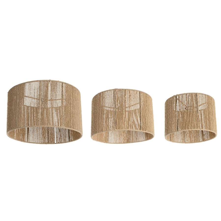 Lampeskrm Home ESPRIT Brun Metal Fiber Natur (3 Dele) #4