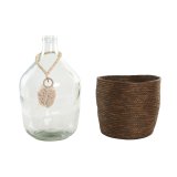 Vase Home ESPRIT Gennemsigtig Mrkebrun Krystal Natur Kolonistil 26 x 26 x 39 cm #4