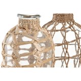 Vase Home ESPRIT Gennemsigtig Lys brun Krystal Natur Middelhavet 12 x 12 x 33 cm (2 enheder) #2