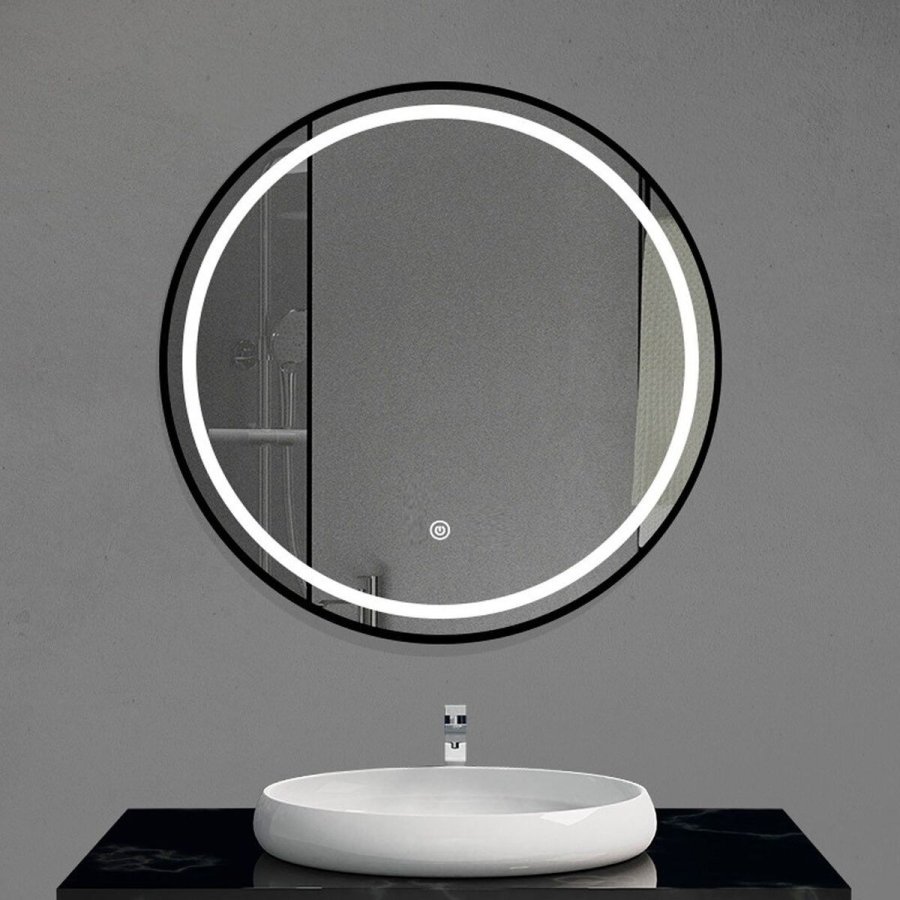 Vgspejl Home ESPRIT Sort Moderne 80 x 2 x 80 cm #9