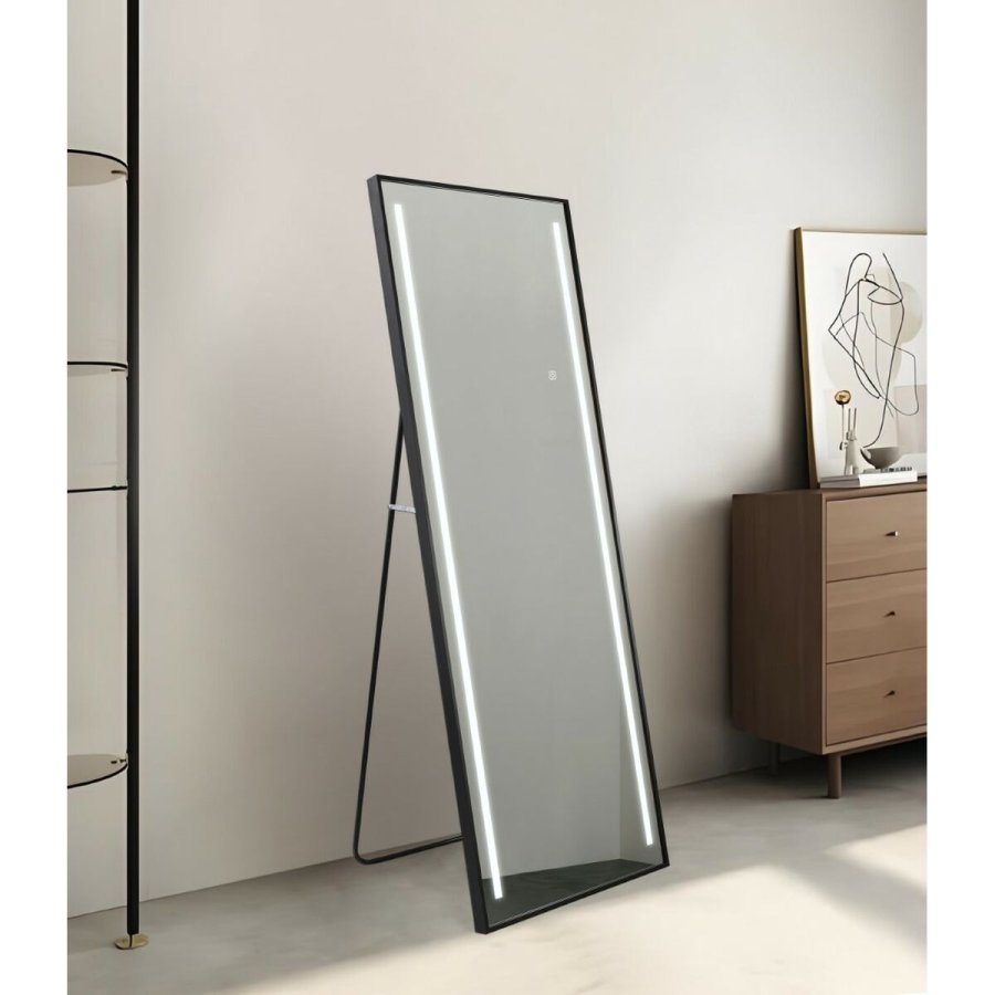 Pkldningsspejl Home ESPRIT Sort Aluminium 60 x 0,5 x 165 cm #9
