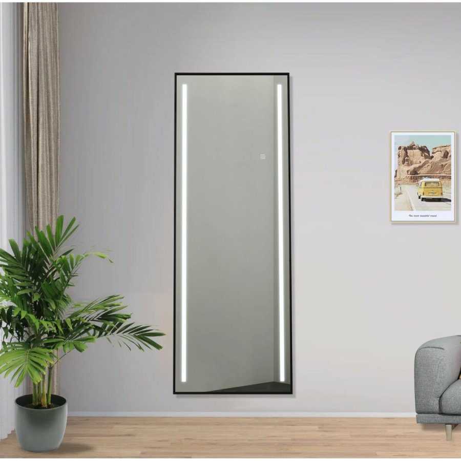 Pkldningsspejl Home ESPRIT Sort Aluminium 60 x 0,5 x 165 cm #13