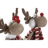 Julepynt Home ESPRIT Brun R�d Gr�n Rensdyr 23 x 16 x 41 cm (2 enheder) #2