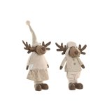 Julepynt Home ESPRIT Hvid Beige 25 x 18 x 44 cm (2 enheder) #4