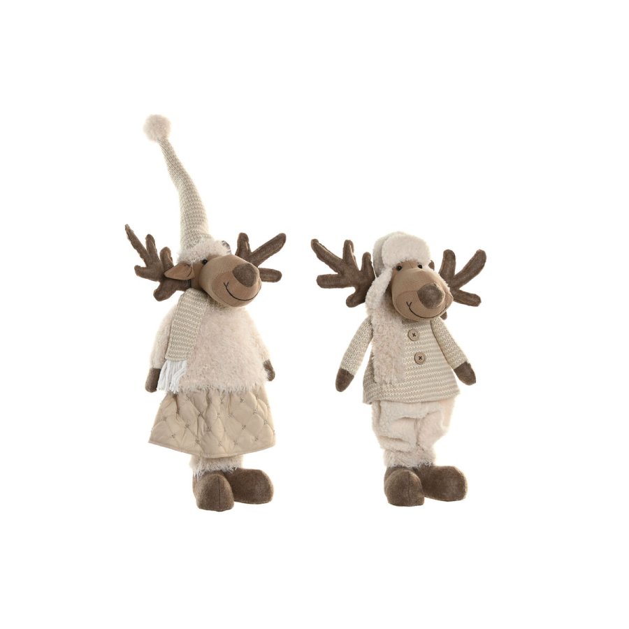 Julepynt Home ESPRIT Hvid Beige 25 x 18 x 44 cm (2 enheder) #4