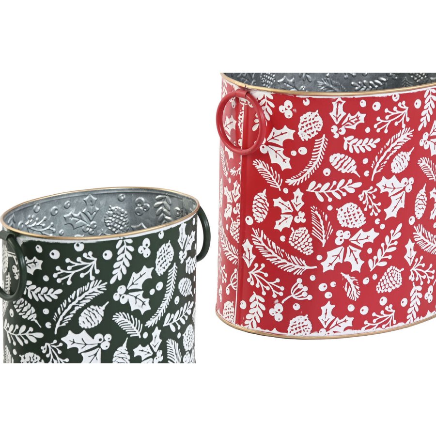 Spil med Dekorative �sker Home ESPRIT R�d Gr�n Jul 28,5 x 19,5 x 24 cm (3 Dele) (2 enheder) #2