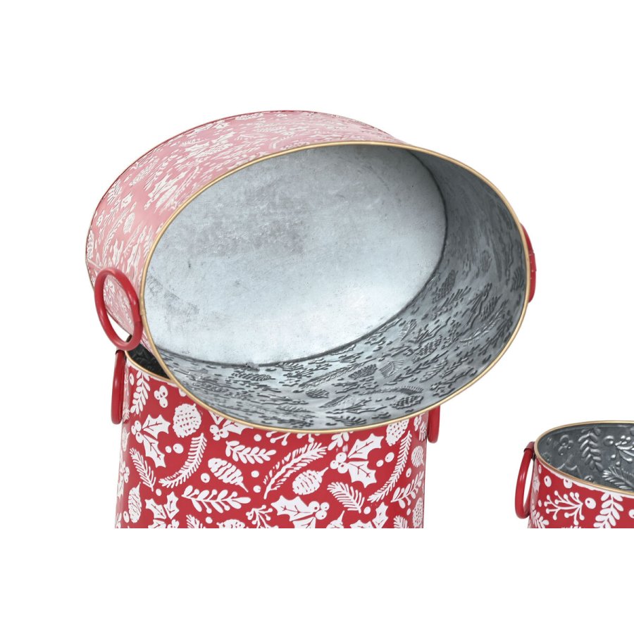 Spil med Dekorative �sker Home ESPRIT R�d Gr�n Jul 28,5 x 19,5 x 24 cm (3 Dele) (2 enheder) #3