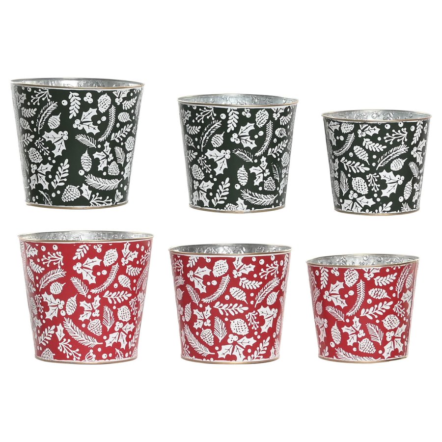 Spil med Dekorative �sker Home ESPRIT R�d Gr�n Jul 21 x 21 x 19 cm (2 enheder) #1