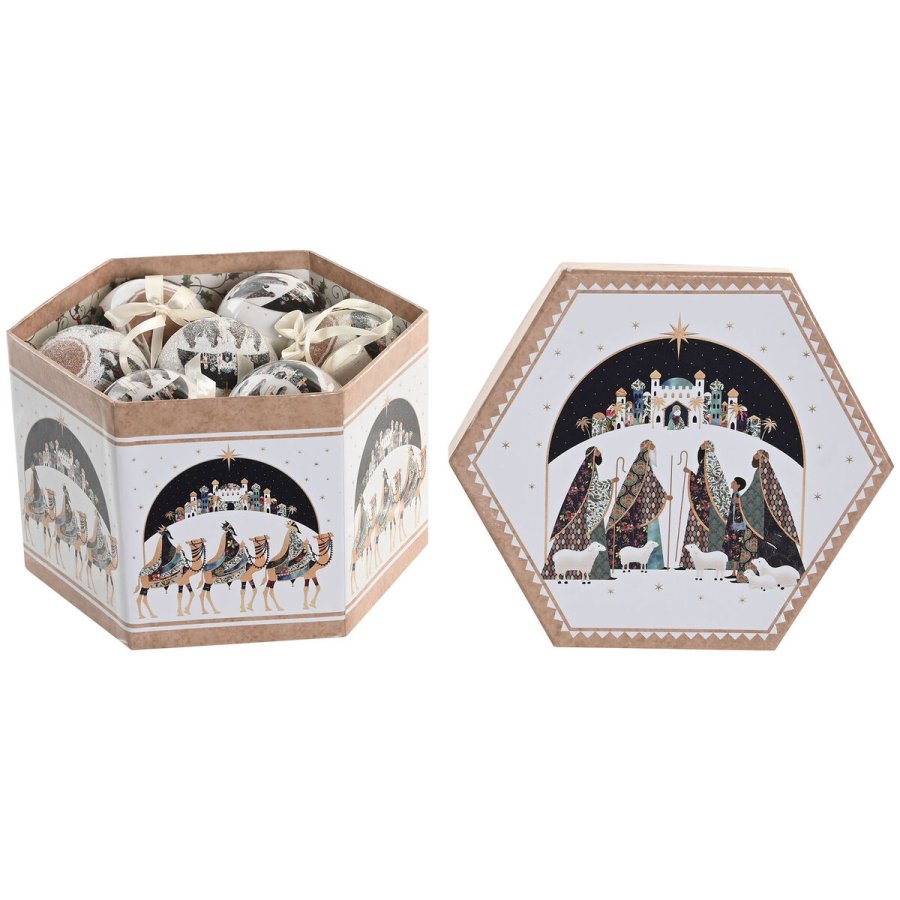 Julekugle Home ESPRIT Multifarvet PVC (14 Dele) #1