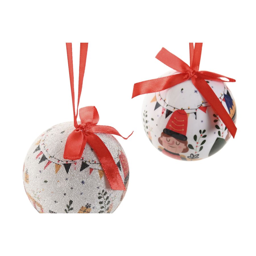 Julekugler Home ESPRIT Hvid R�d PVC Bj�rn N�ddekn�kker (14 Dele) #2