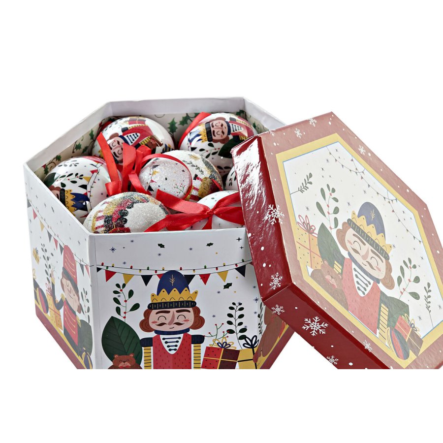 Julekugler Home ESPRIT Hvid R�d PVC Bj�rn N�ddekn�kker (14 Dele) #3