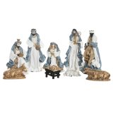 Betlehem dekoration Home ESPRIT Bl� Hvid 20 x 15 x 30 cm (9 Dele) #5