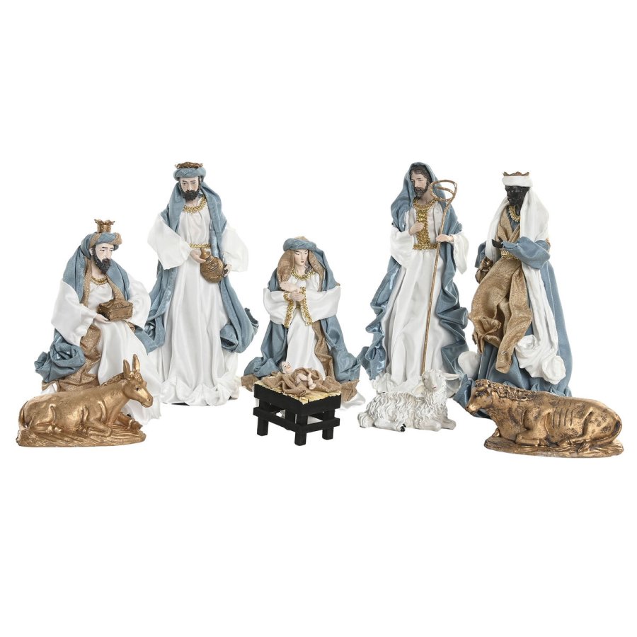 Betlehem dekoration Home ESPRIT Bl� Hvid 20 x 15 x 30 cm (9 Dele) #5