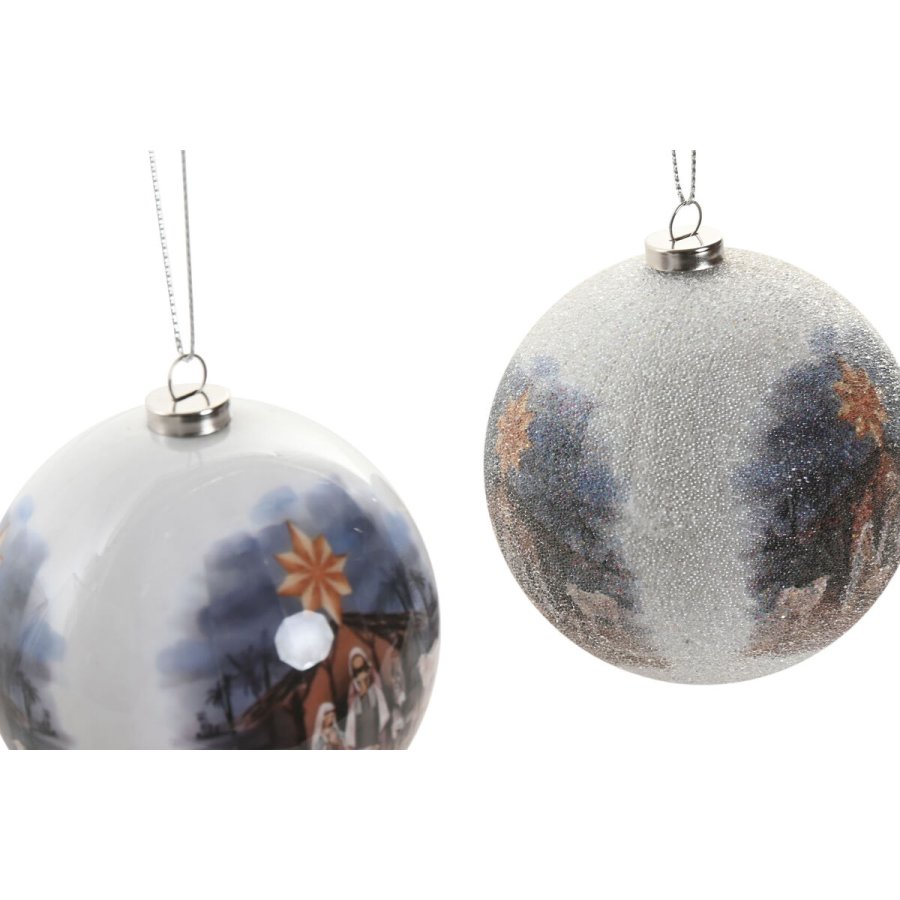 Julekugle Home ESPRIT Multifarvet PVC (14 Dele) #2