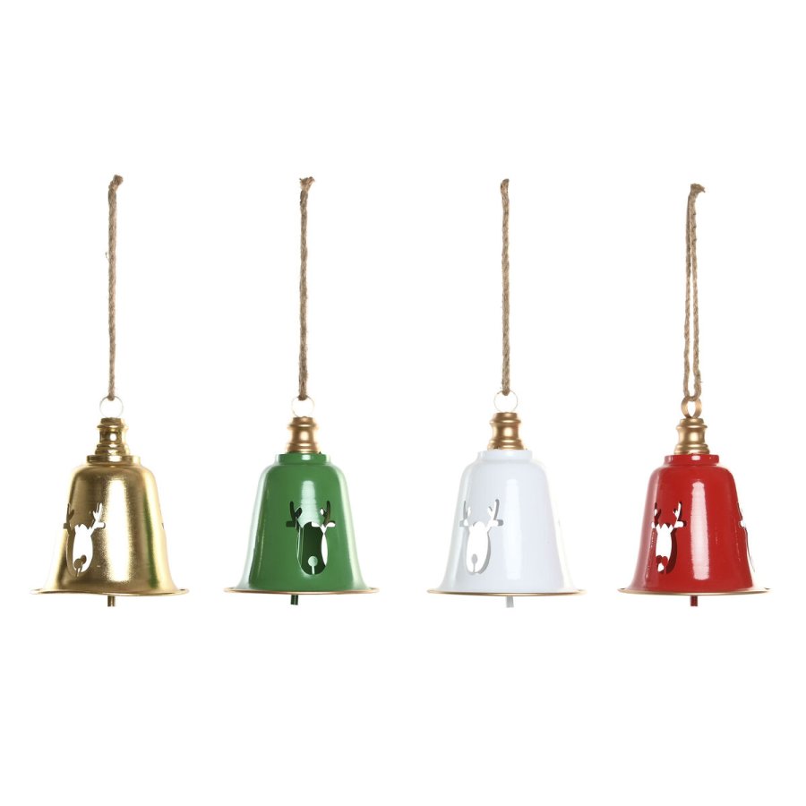 Julepynt Home ESPRIT Hvid R�d Gr�n Gylden Metal 18,5 x 18,5 x 24 cm (4 enheder) #1