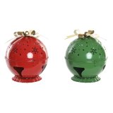 Julepynt Home ESPRIT R�d Gr�n Gylden 31,5 X 31,5 X 35,5 CM (2 enheder) #1