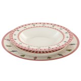 Spisestel Home ESPRIT Hvid R�d Gr�n Porcel�n Jul 18 Dele #1