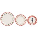 Spisestel Home ESPRIT Hvid R�d Gr�n Porcel�n Jul 18 Dele #5