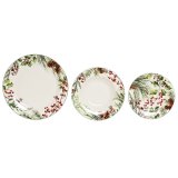 Spisestel Home ESPRIT Hvid R�d Gr�n Porcel�n Jul 18 Dele #5