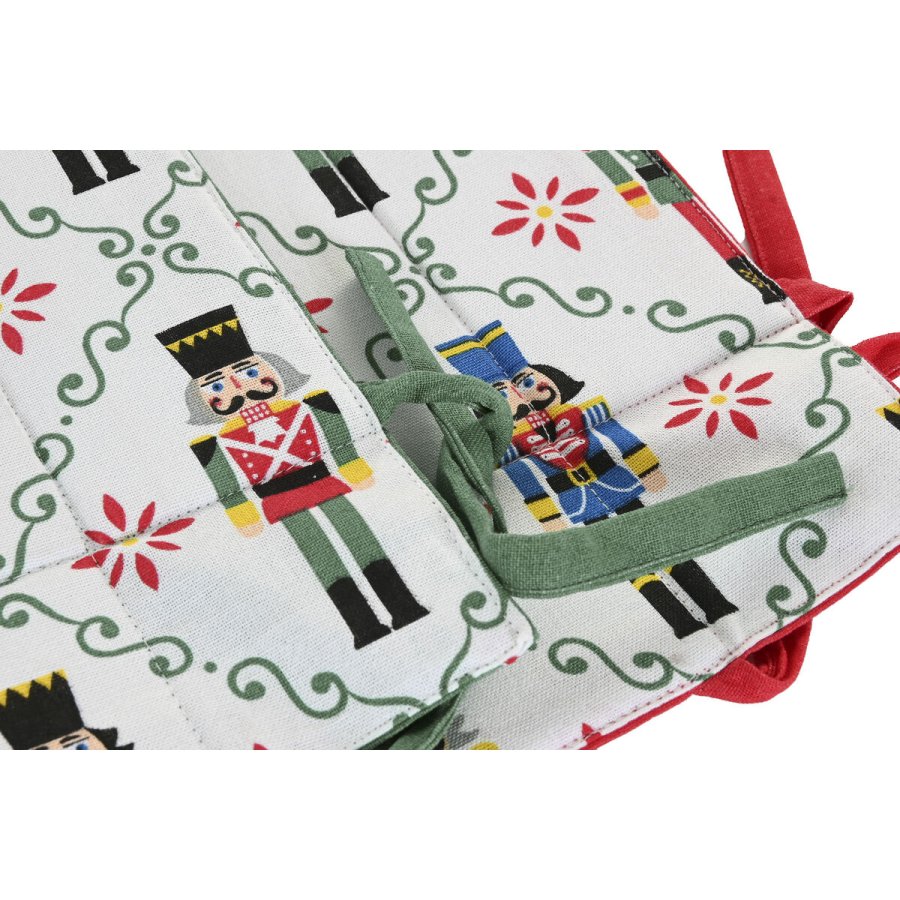 Dekorativ kurv Home ESPRIT Hvid Rd Grn Beige Nddeknkker Jul 30 x 30 x 8 cm (2 enheder) #4