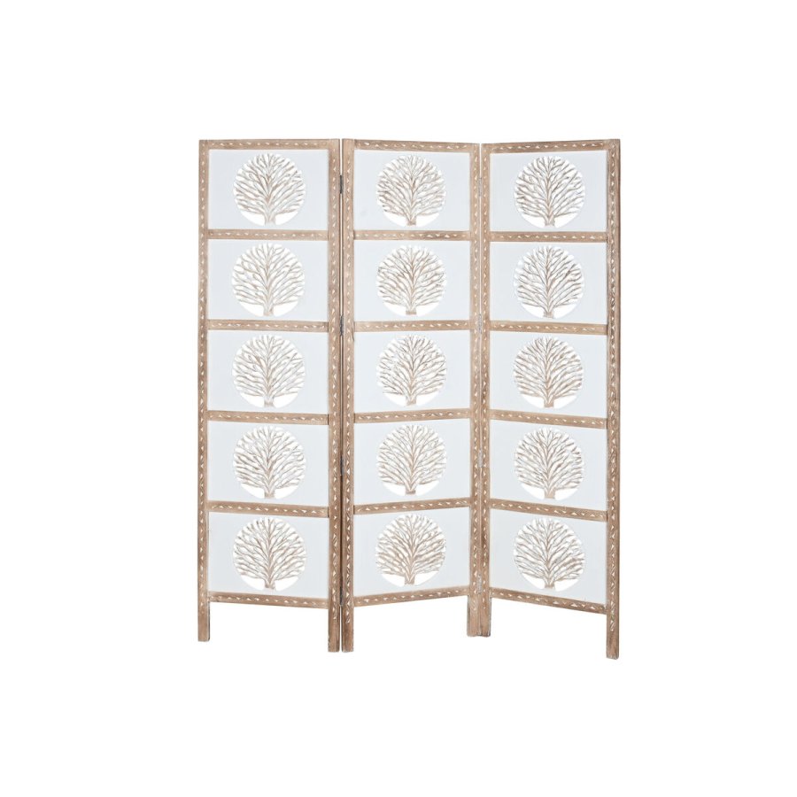 Sammenfoldelig skrm Home ESPRIT Hvid Natur Mangotr Tr MDF 153 X 2,3 X 182 CM #1