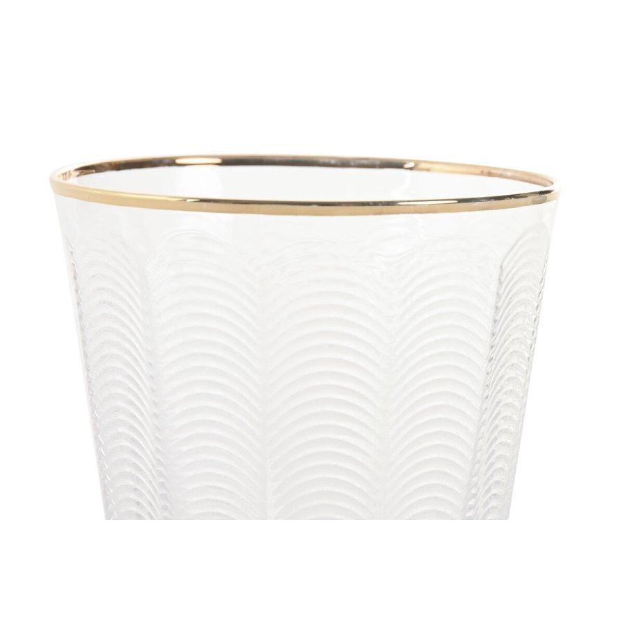 Glass�t Home ESPRIT Gennemsigtig Gylden Krystal Med relief 350 ml (6 enheder) #2