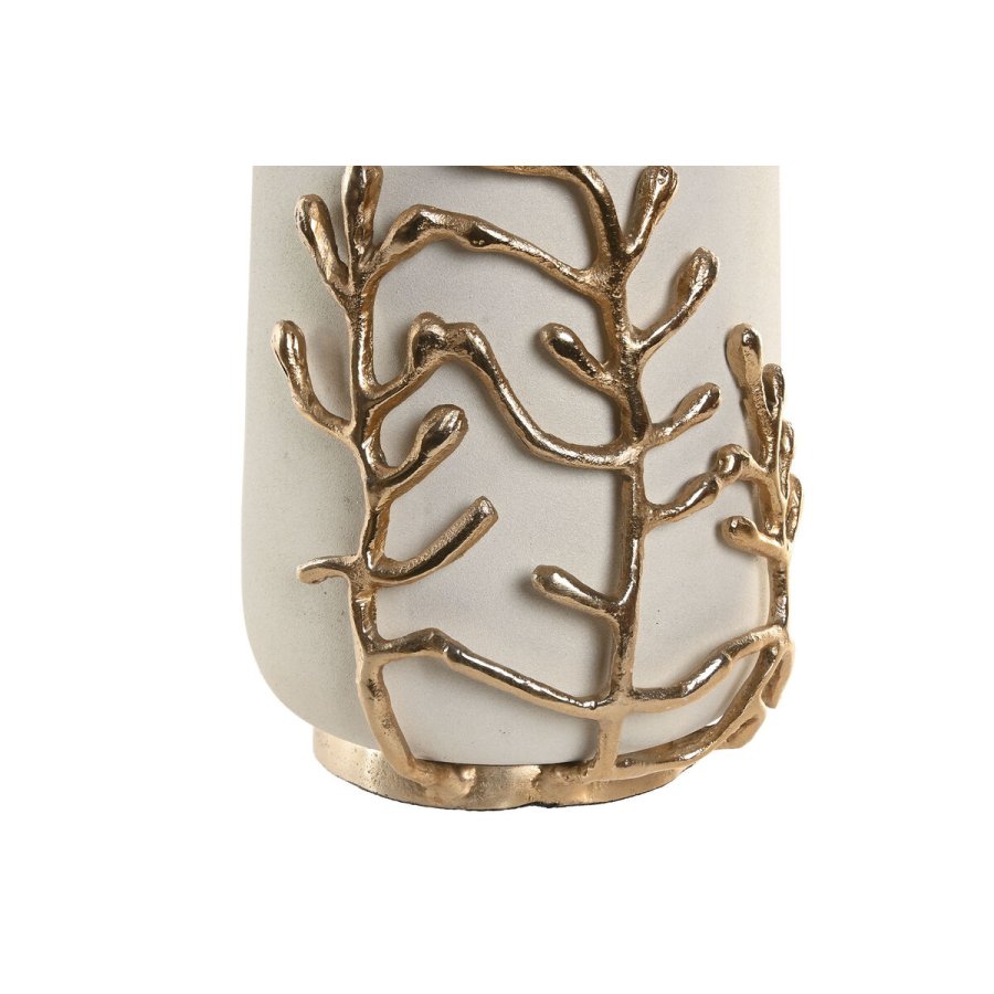 Vase Home ESPRIT Hvid Gylden Aluminium Moderne 15 x 15 x 52 cm #2