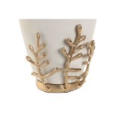 Vase Home ESPRIT Hvid Gylden Aluminium Moderne 16 x 16 x 31 cm #2