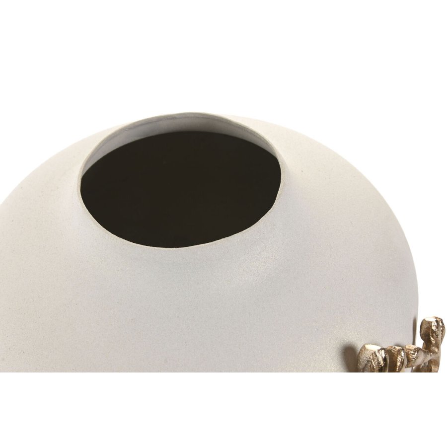 Vase Home ESPRIT Hvid Gylden Aluminium Moderne 19 x 19 x 18 cm #3