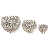 Lyseholder Home ESPRIT Slvfarvet Aluminium 20 x 20 x 18 cm #1