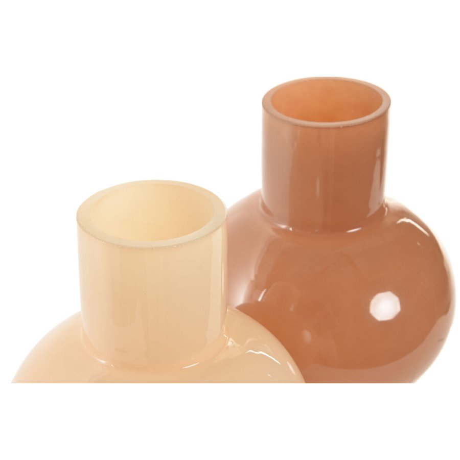 Vase Home ESPRIT Fldefarvet Terrakotta Krystal 15 x 15 x 24 cm (2 enheder) #2