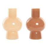 Vase Home ESPRIT Fldefarvet Terrakotta Krystal 15 x 15 x 24 cm (2 enheder) #1