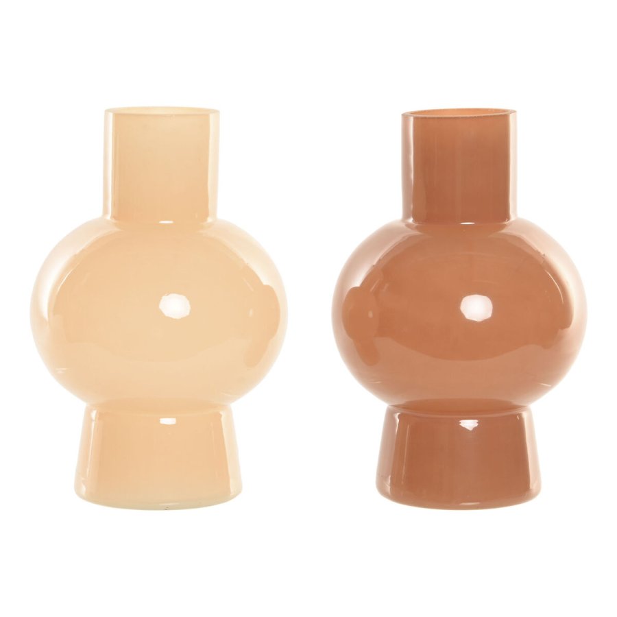 Vase Home ESPRIT Fldefarvet Terrakotta Krystal 15 x 15 x 24 cm (2 enheder) #1